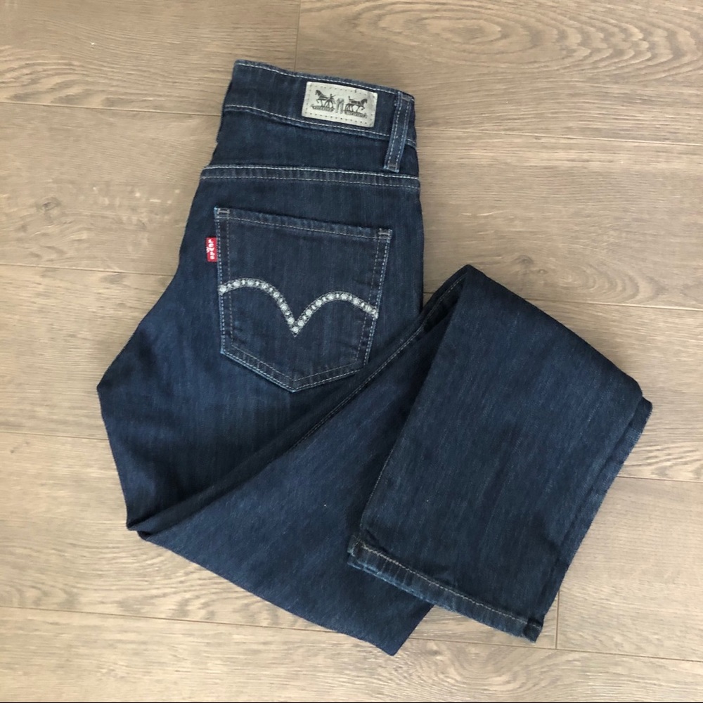 Levi’s Mid Rise Skinny Dark Wash Jeans